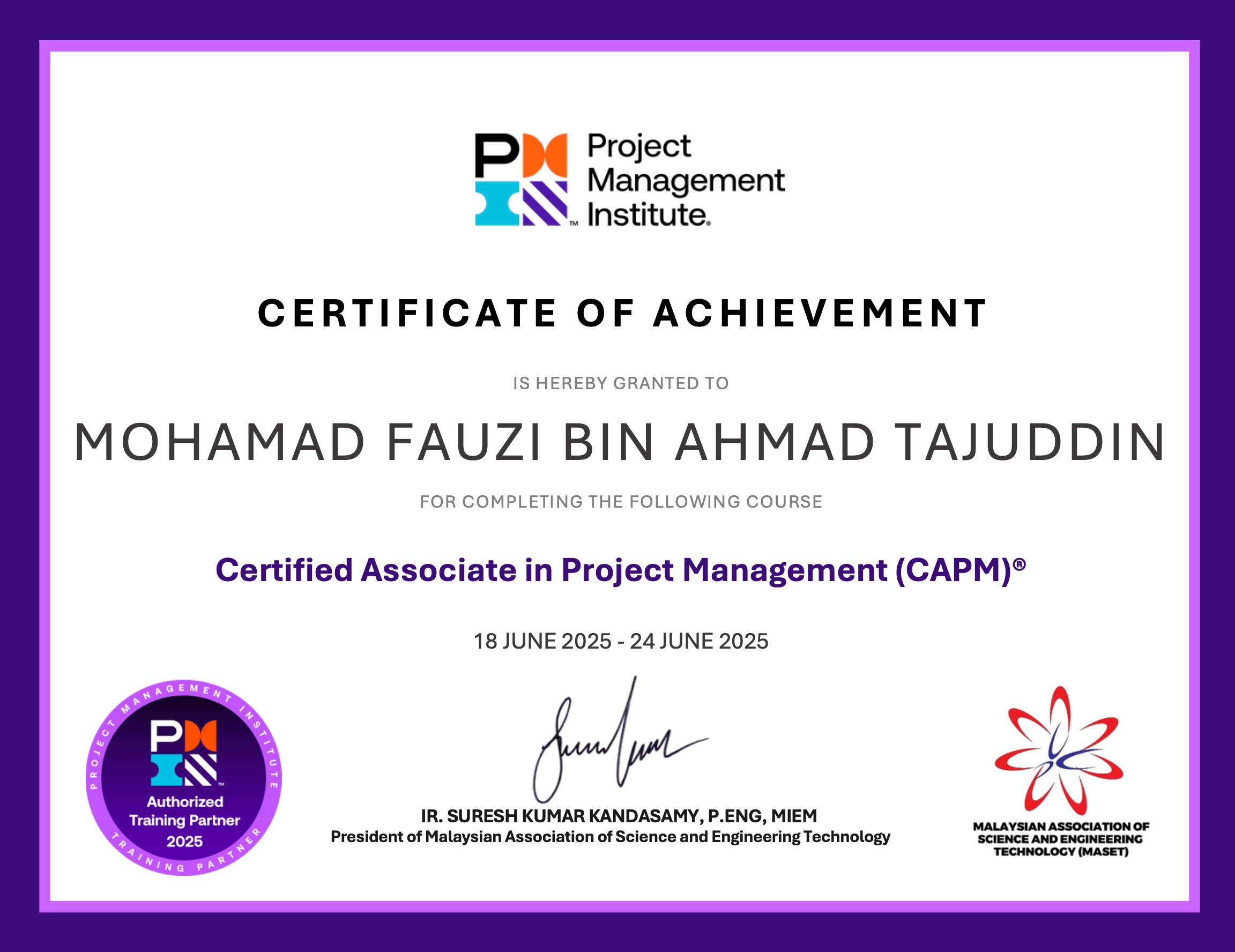 PRINCE2® 7 Foundation in Project Management Certificate