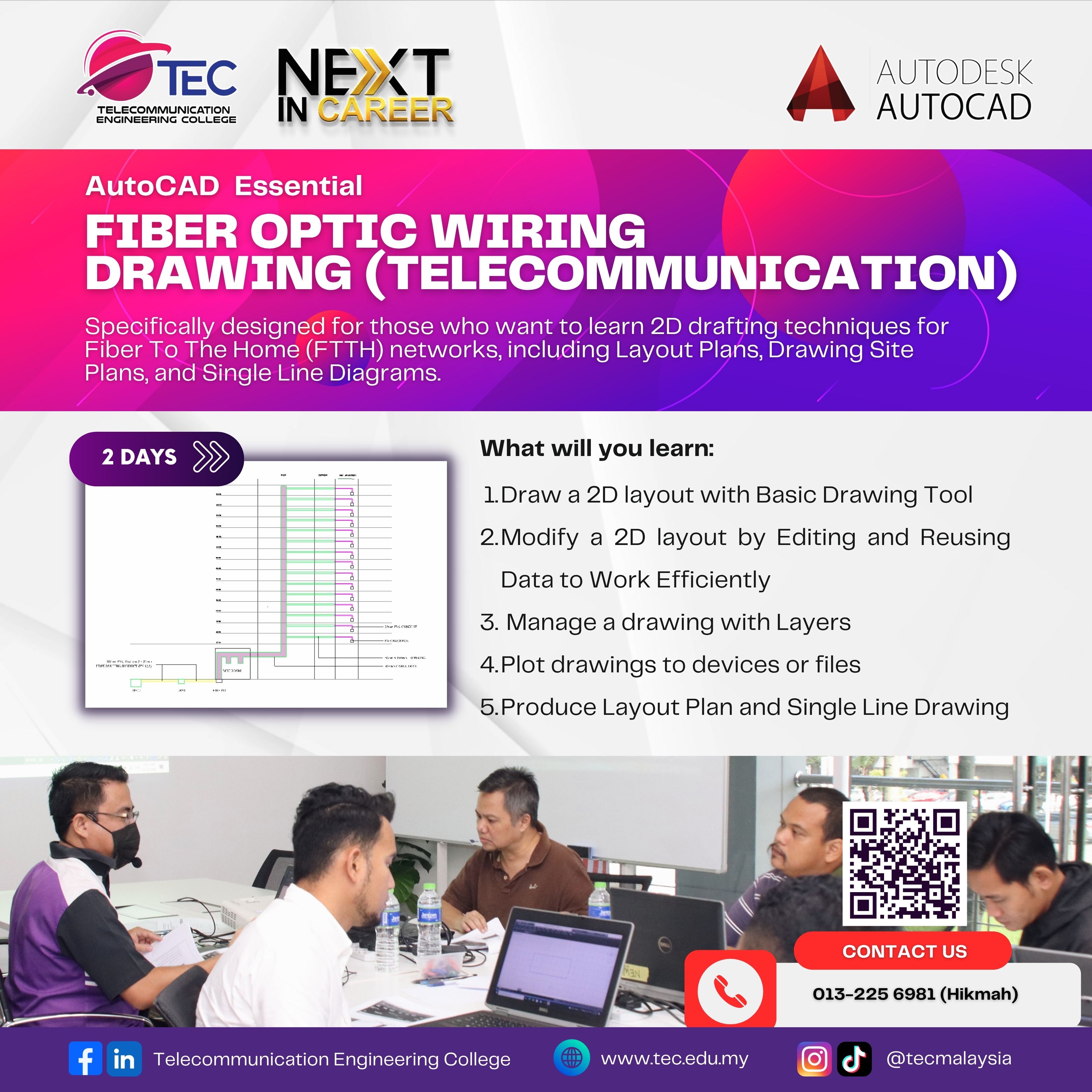 AutoCAD Essential - Fiber Optic Wiring Drawing